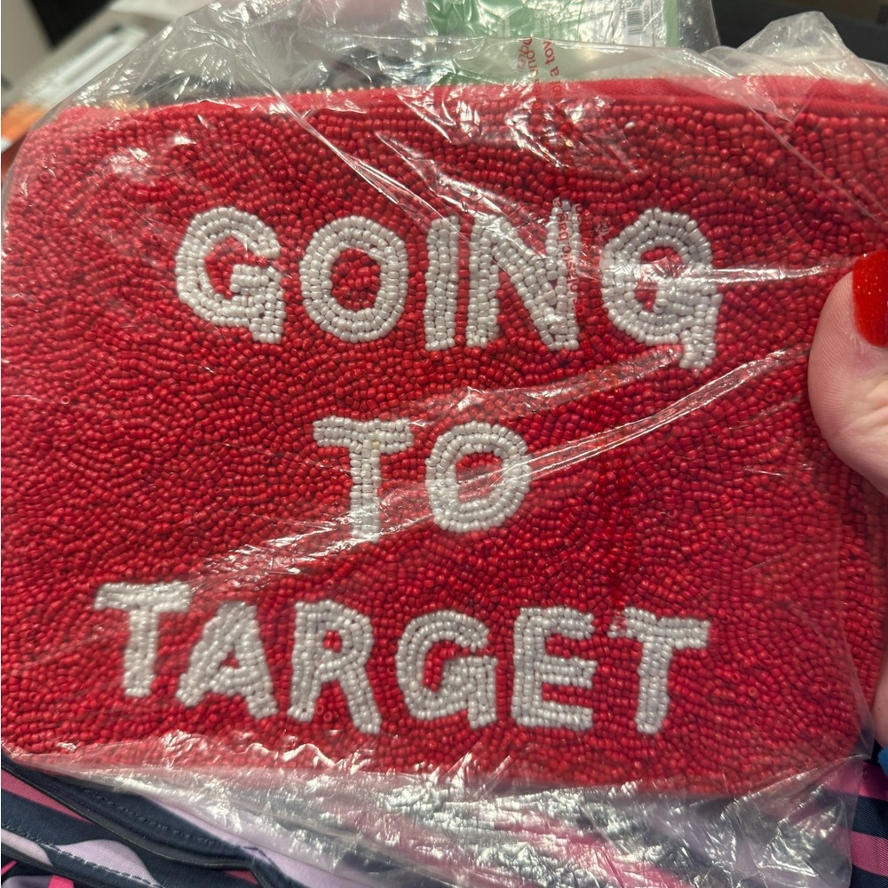 NWT Kate Spade x Target Red Beaded Pouch Going to Target